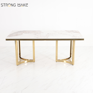 โต๊ะอาหารหรูหราสไตล์สแกนดิเนเวียน ท็อปกระจก โมเดิร์น หรูหรา โต๊ะรับประทานอาหารครบชุด โต๊ะรับประทานอาหารหินอ่อนร่วมสมัย - Product Image 4