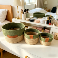 Paniers de rangement modernes en jonc de mer, écologiques, de haute qualité, personnalisables, avec poignées pour la décoration intérieure - Jardinières et pots de fleurs tressés