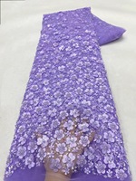 Tissu en dentelle perlée NI.AI SkyBlue avec sequins fantaisie, magnifique dentelle en filet à sequins pour robe africaine de mariage