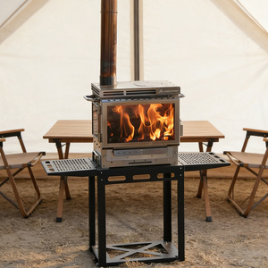 Poêle pliable INBESTCAMP, poêle de <span class=keywords><strong>tente</strong></span> pliable, <span class=keywords><strong>chauffage</strong></span> autonome avec cheminée, poêle <span class=keywords><strong>à</strong></span> glace Lena - Product Image 1