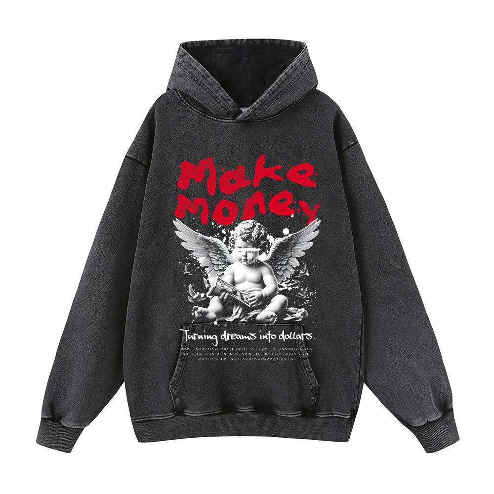 Sudadera con capucha de flores fritas