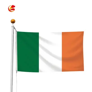 3x5 pies Bandera de Irlanda Doble cosido-Banderas nacionales irlandesas Poliéster con ojales de latón 3X5 pies