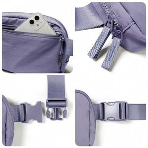 Free Sample Custom 2-Way Zipper Unisex Belt Bag <b>with</b> Adjustable Strap Fanny Packs Mini Waist Pouch for Outdoor Hiking <b>Running</b> - Product Image 5