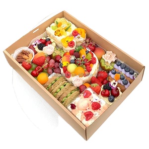 Boîte à emporter en papier jetable bon marché pour pique-nique, fruits congelés, gâteaux, sushis, boulangerie, salades, noix, avec couvercle transparent - Product Image 1