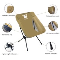 Chaise légère en aluminium à dossier bas, chaises de plage Oxford pour le camping, la randonnée, la pêche, les voyages