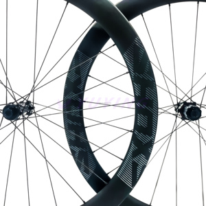 Roue de vélo de route en carbone OEM <span class=keywords><strong>Cliner</strong></span> à frein à disque 700c, hauteur 50mm, 24 trous de rayons, largeur interne 20mm, légère, compatible tubeless, finition UD mate - Product Image 1