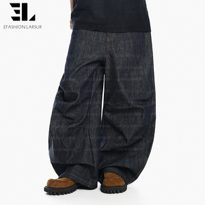 Pantalon en denim brut à ourlet brut LARSUR, style japonais, plissé, frangé, incurvé, jeans de récupération pour femmes - Product Image 6