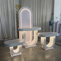 Table de mariage en acrylique avec éclairage LED, design moderne et élégant, en PVC et acrylique blanc, pour la décoration de mariage – Offre spéciale SMS