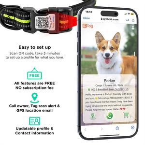 Etiqueta de identidad de Mascota de lujo ligera personalizable, código QR antipérdida, etiqueta de identificación de perro y gato, patrón de Animal sólido, <span class=keywords><strong>Collar</strong></span> de hebilla duradero - Product Image 2