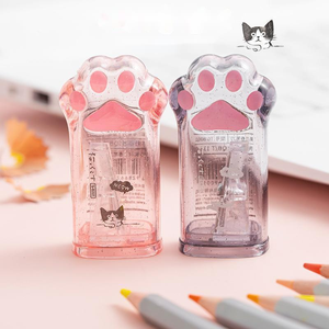 4 Pcs Taille-crayon et gomme rétractable en forme de patte de chat Taille-crayon Kawaii Fournitures scolaires pour enfants - Product Image 6