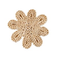 Set de table rond de style rustique pastoral, tissé, créatif, pour la décoration de la maison, motif floral, résistant à la chaleur, épais, pour la table, le thé, 30-38 cm