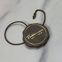 Étiquettes personnalisées avec logo estampé à l'or - Attaches de luxe avec cordon - Accessoires haut de gamme pour bijoux et montres