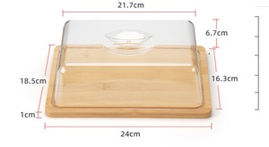 Plateau à beurre en bambou naturel écologique certifié FDA LFGB SGS <span class=keywords><strong>avec</strong></span> couvercle pour la maison, la cuisine, la boulangerie, l'hôtellerie, la restauration, <span class=keywords><strong>anti</strong></span>-<span class=keywords><strong>moisissure</strong></span> - Product Image 4