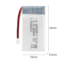 빠른 배송 충전식 리튬 리포 배터리 852540 650mAh 3.7V 7.4V 25C 리튬 폴리머 드론 RC 배터리 - Product Image 2