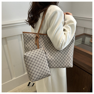 กระเป๋าถือสตรี2ชิ้นหรูหราสุดหรูกระเป๋าสะพายข้างหนัง PU มีซิป - Product Image 5