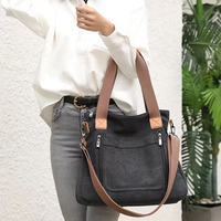 Venta al por mayor Bolsos de mujer Lona Correas ajustables Bolsos de hombro Uso diario Mensajero Crossbody Multi bolsillo Bolsos versátiles