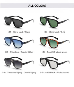 Lunettes de soleil polarisées tendance européennes et américaines GJ K040 pour hommes, verres photochromiques dégradés changeant de couleur en TR90 - Product Image 5