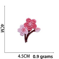 Nouvelle applique thermocollante en polyester brodée motif lotus de dessin animé avec rose et tournesol pour vêtements