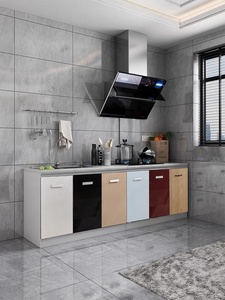 خزانة مطبخ عائلية صغيرة للشقة ، خزائن مطبخ حديثة على الطراز البسيط - Product Image 5