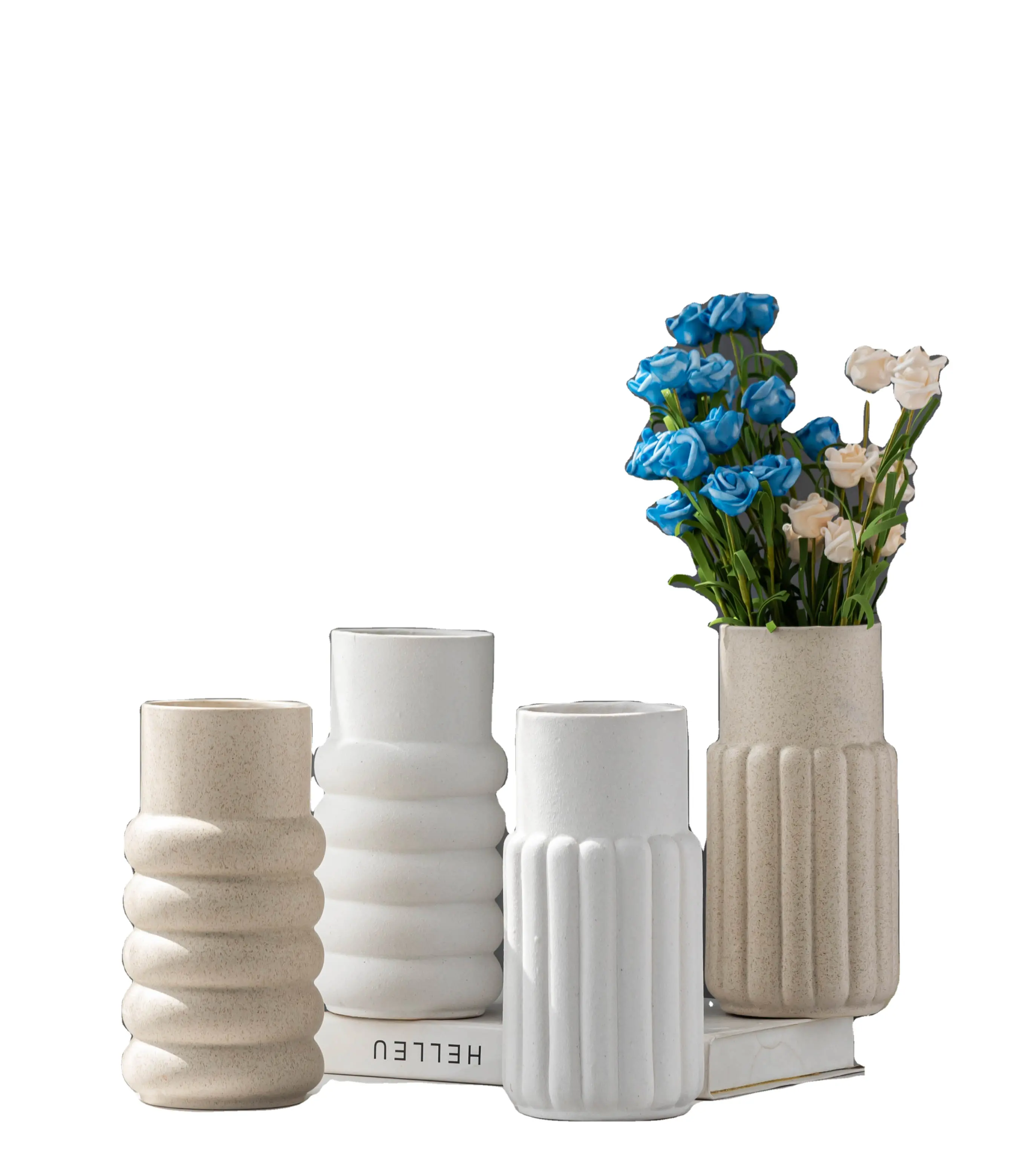 Nordic Ceramic Vase einfach handgefertigt getrocknete Blumenvase minimalistische kleine Keramik Knospenvase für Heimdekoration