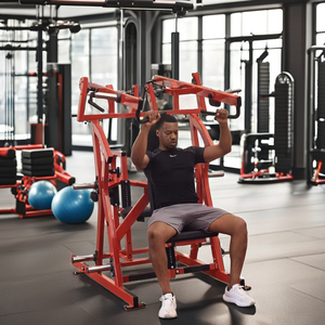 Máquina de Gimnasio Comercial Nueva de Acero para Ejercicios de Fuerza: Press de Pecho Sentado y Lat Pulldown con Selección de Carga por Pin - Product Image 2