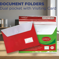 AaRpee Crystal Containers Porte-documents A4 à double pochette avec emplacement pour cartes de visite Rouge Vert Polypropylène PP