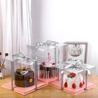 Boîte d'emballage en carton pour gâteau, fournisseur, 12x12x8 pouces, boîtes à gâteaux hautes avec fenêtre