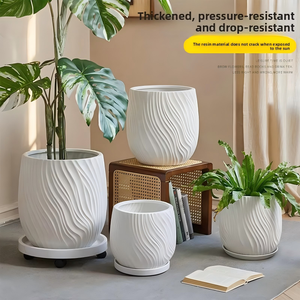 <span class=keywords><strong>Pot</strong></span> <span class=keywords><strong>de</strong></span> fleurs en résine épaissi à motif ondulé, style luxe léger, pour salon et balcon, idéal pour l'<span class=keywords><strong>extérieur</strong></span> - Product Image 6