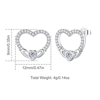 Merryshine moda 925 plata esterlina CZ Claddagh celta triángulo nudo Stud pendientes hipoalergénico joyería para mujeres bodas