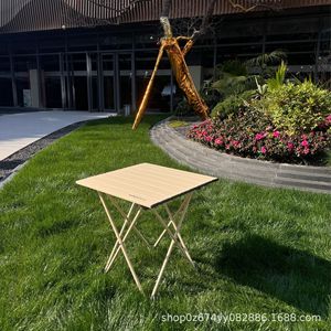 โต๊ะพับ 47x51x50 ซม. สีขาวงาช้าง สำหรับตั้งแคมป์ปิกนิกกลางแจ้ง - Product Image 1