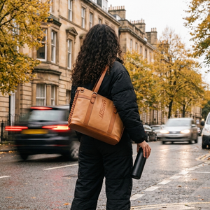 Sac fourre-tout en cuir véritable LAMGOYI personnalisé pour femme, sac à main en cuir de vachette véritable, grande capacité, fermeture éclair, pour le bureau, le travail quotidien - Product Image 2