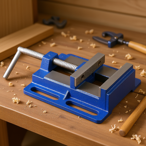 Étau de perceuse à colonne avec base à fentes, largeur de mâchoire 4 pouces, construction robuste en fonte pour le travail du bois - Product Image 2