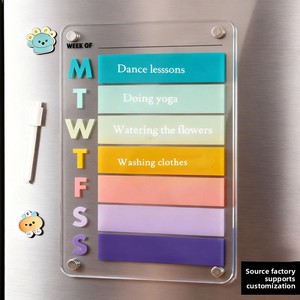 <span class=keywords><strong>Tableau</strong></span> magnétique en acrylique pour réfrigérateur avec calendrier mensuel/hebdomadaire/quotidien effaçable pour notes et planning, personnalisable, inclut 1 - Product Image 5