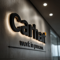 Tapis de brosse 3D Kelly rétro-éclairé LedLetter mur métal extérieur acrylique signalisation intérieure logo personnalisé enseigne lumineuse LED pour les entreprises