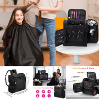 Sac à dos professionnel de grande capacité, souple, écologique, portable, pour les fournitures de barbier, étui à fermeture éclair pour les kits d'outils de coiffure