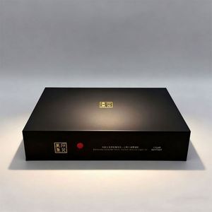 Luxury Black High Quality Customized UV Hot Stamping Logo Matte Lamination Coated <b>Paper</b> Folders Box with Paperboard Inner Lining - Product Image 1