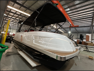 Yacht sportif <span class=keywords><strong>de</strong></span> luxe en aluminium <span class=keywords><strong>de</strong></span> 22 pieds haut <span class=keywords><strong>de</strong></span> gamme avec système audio ponton et subwoofer pour la pêche, la navigation et les loisirs - Product Image 1