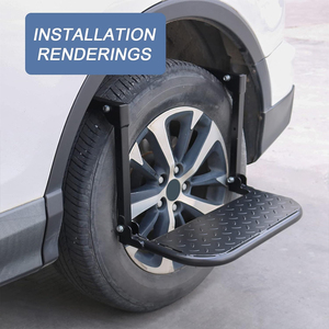 Tham vọng điều chỉnh gấp Heavy Duty lốp bước cho xe tải, SUV và RV phù hợp với hầu hết các lốp từ 10.2 đến 14.4 inch đánh giá lên đến 300 lbs Đen - Product Image 3