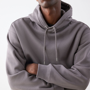 Blanc noir poids lourd 500 gsm français éponge surdimensionné personnalisé sweat à capuche court hommes pull Street Wear à capuche unisexe - Product Image 6