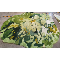 Tapis fait main de haute qualité en laine de Nouvelle-Zélande, fibres de bambou et coton, style kilim à poils longs