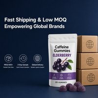 Gummies à la caféine OEM avec sureau et zinc pour la concentration et le soutien immunitaire |   60 unités en vrac sous marque privée