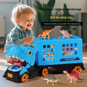 Vente en gros de nouvelle voiture à inertie jouet pour garçons cadeau d'anniversaire <span class=keywords><strong>camion</strong></span> de stockage de dinosaures avec petit <span class=keywords><strong>dinosaure</strong></span> - Product Image 2