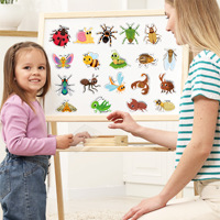 Jouet éducatif en PVC acrylique personnalisé, animaux de dessin animé, insectes, pour réfrigérateur, mariage, maternelle, salle de classe, écologique, vente en gros