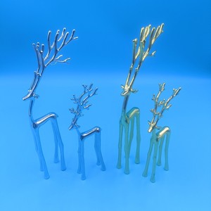 Alloy Deer Figurine Set Silver Gold Blue Gray Desktop <b>Ornament</b> Home Decor Gift Item - Product Image 2