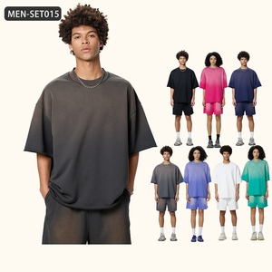 Custom Logo Tracksuits <b>Men</b> Suits <b>Short</b> Sleeve Crew Neck Cotton 100% T Shirt Jogger <b>Shorts</b> Running <b>Men</b> <b>Shorts</b> Sets - Product Image 1