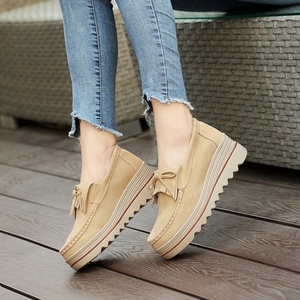 Chaussures Plates <span class=keywords><strong>Femme</strong></span> Printemps <span class=keywords><strong>2022</strong></span>, Baskets Plates à Plateforme en Daim pour <span class=keywords><strong>Femme</strong></span>, Mocassins Décontractés pour <span class=keywords><strong>Femme</strong></span> - Product Image 5