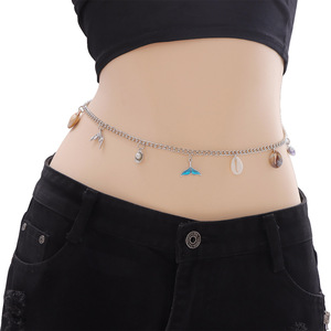 สร้อยคาดเอวสไตล์โบฮีเมียนสำหรับฤดูร้อน ประดับเปลือกหอย หางปลา และปลาดาว สำหรับผู้หญิง - Product Image 1