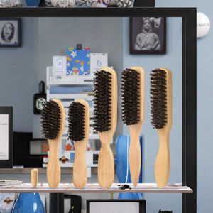 Brosse à cheveux Amei Modèle 212, très vendue, pour barbier, avec manche en bois, étanche, pour coiffure et barbe - Product Image 3