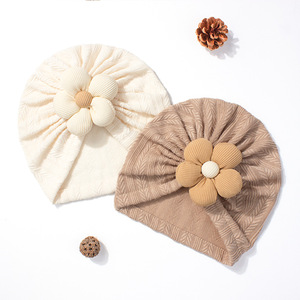 Новый детский пуловер с пшеничными ушками, милая детская шляпа с пятью лепестками цветов, мягкая и удобная детская шапочка для всех сезонов - Product Image 3