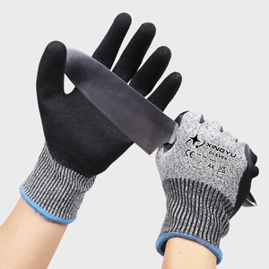 XINGYU <span class=keywords><strong>EN</strong></span> <span class=keywords><strong>388</strong></span> Nivel 5 HPPE Guantes de cuero de nitrilo Recubierto de arena Antideslizante Resistente a los cortes Protección Negro Trabajo Seguridad Guantes de corte - Product Image 1